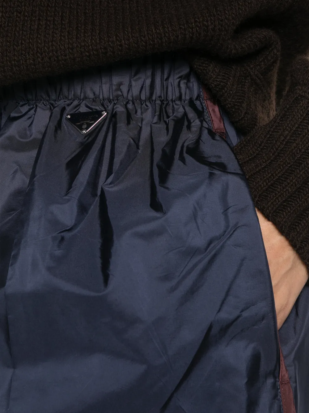 Prada elasticated trim shorts Blauw