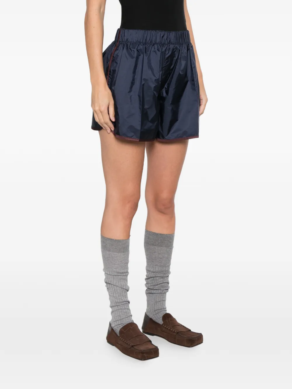 Prada elasticated trim shorts Blauw