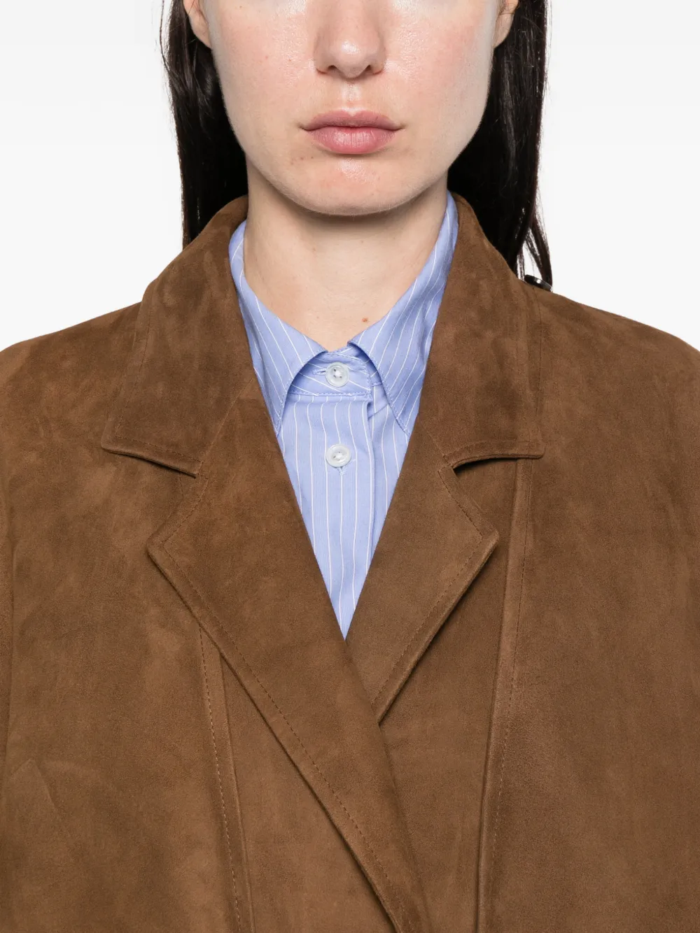 The Row Serenis Panelled-split Coat In Brown