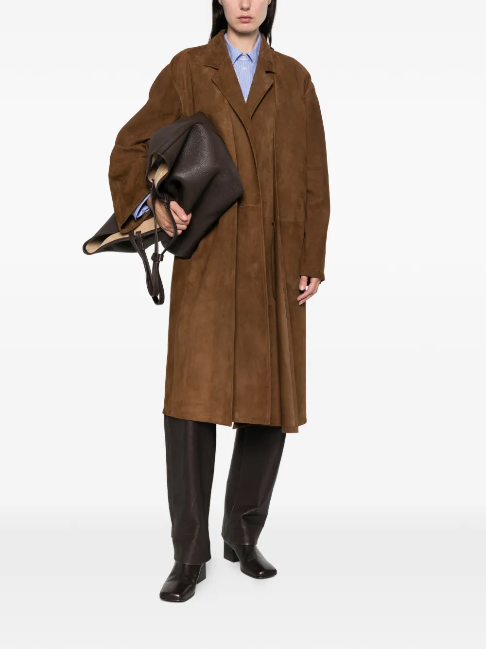 The Row Serenis panelled-split coat | Leather Coats | Image 2