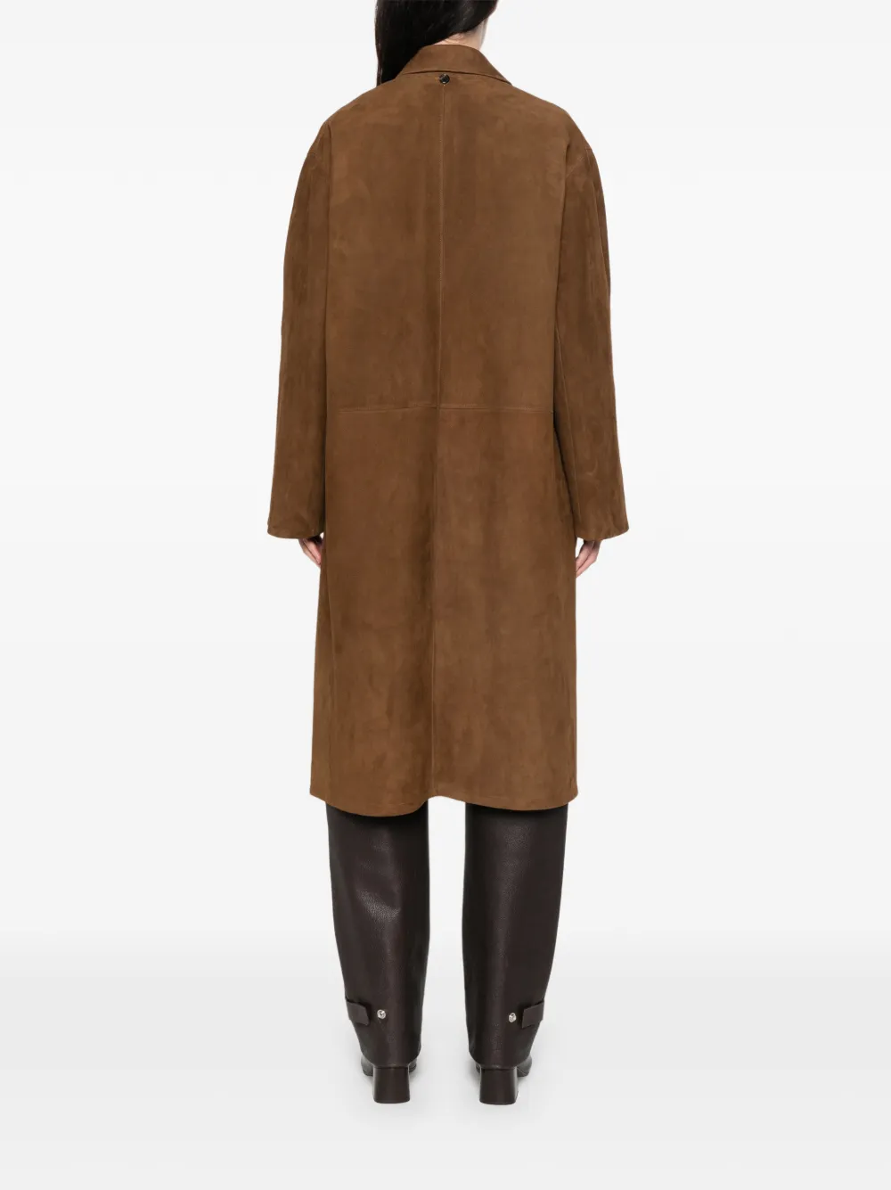 The Row Serenis Panelled-split Coat In Brown