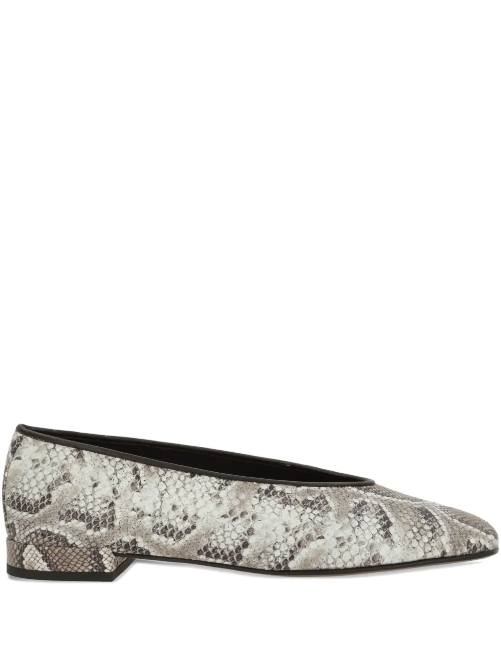 Giorgio Armani python-print squared ballet flats - Toni neutri