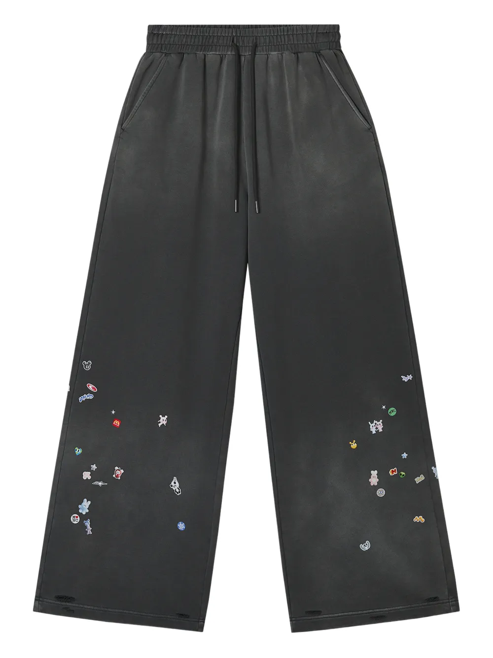 Mini Cream Embellished Palazzo Pants In Gray