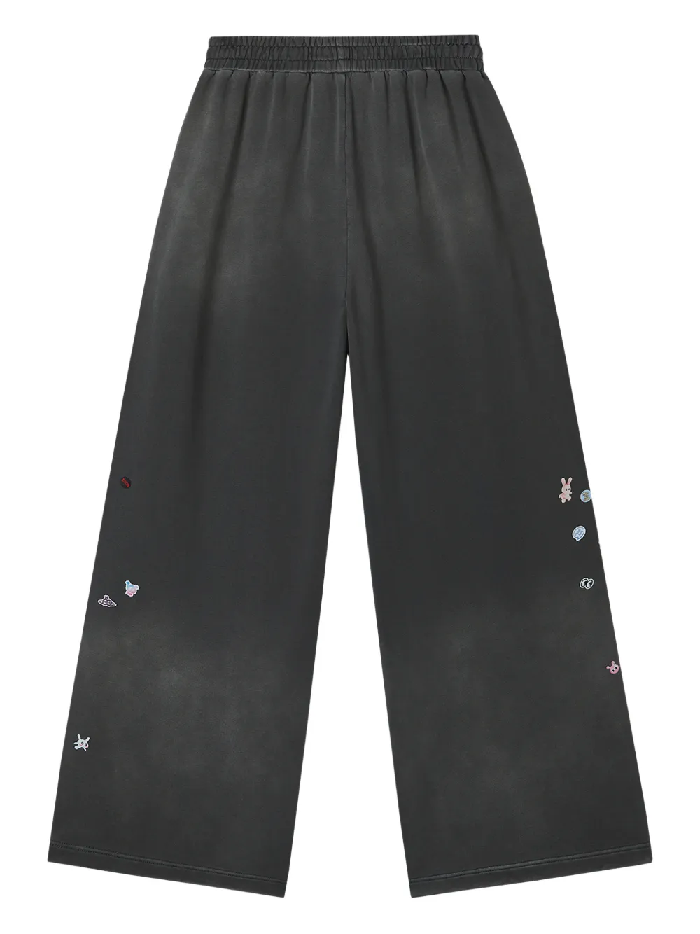 Mini Cream Embellished Palazzo Pants In Gray