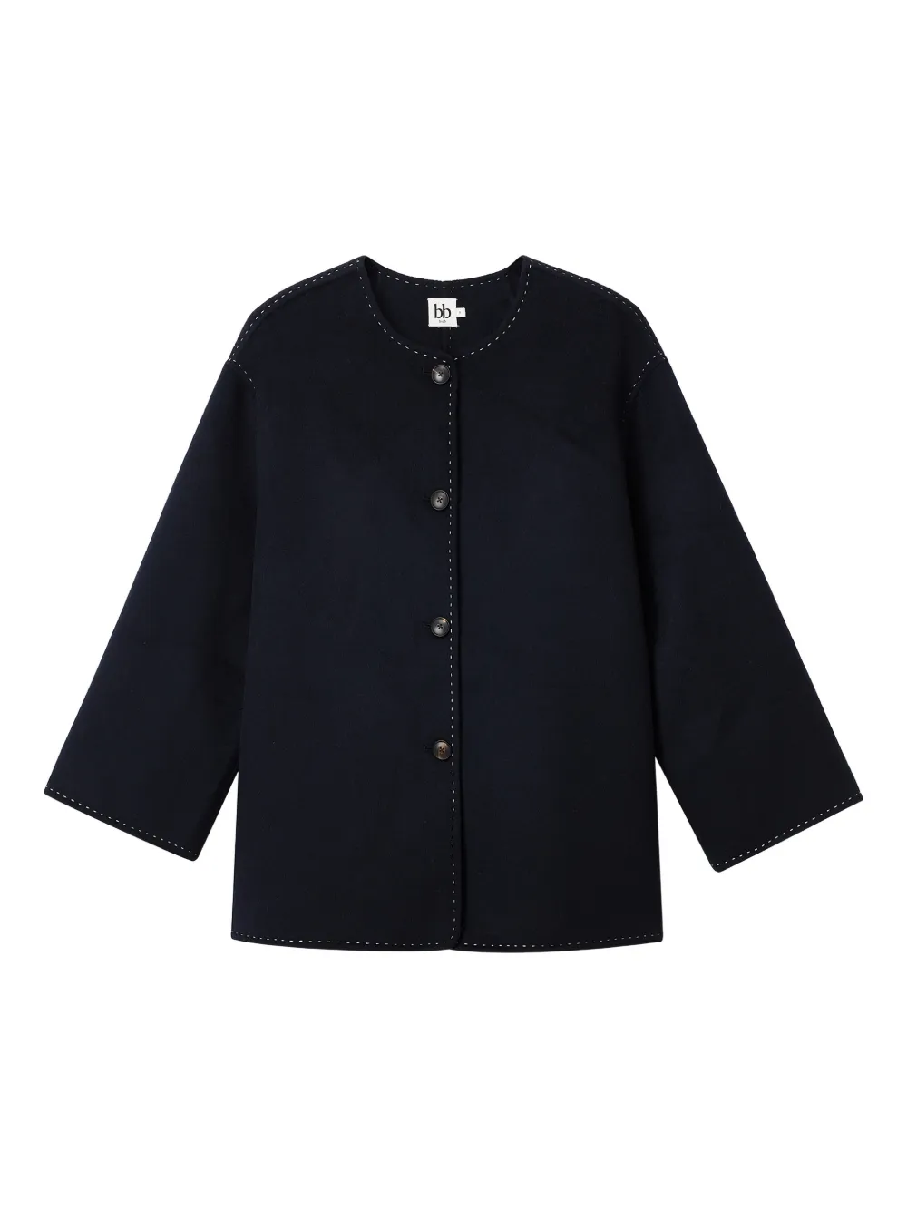 b+ab Giacca crop con sciarpa | blu | Image 1