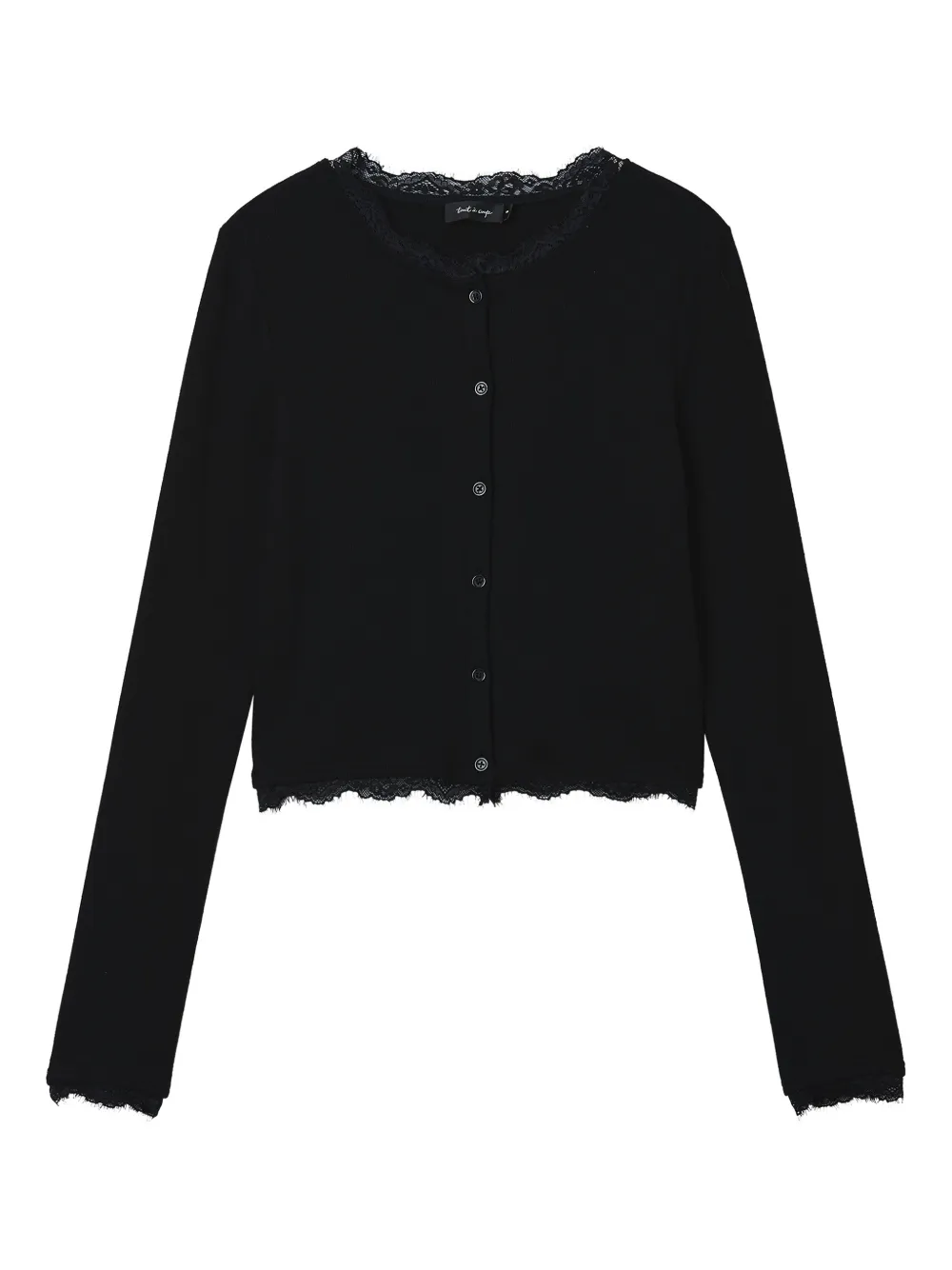 Tout A Coup Lace-trim Cardigan In Black
