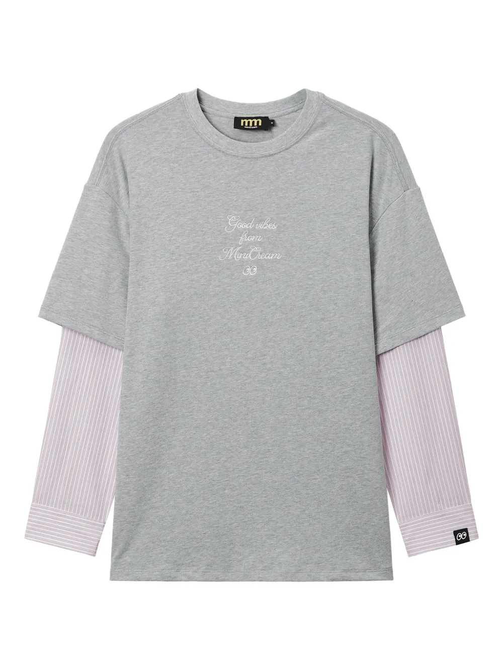 Mini Cream Long-sleeve T-shirt In Gray