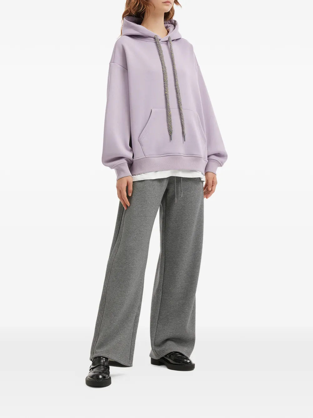 B+ab Drawstring Pocket Hoodie In Purple