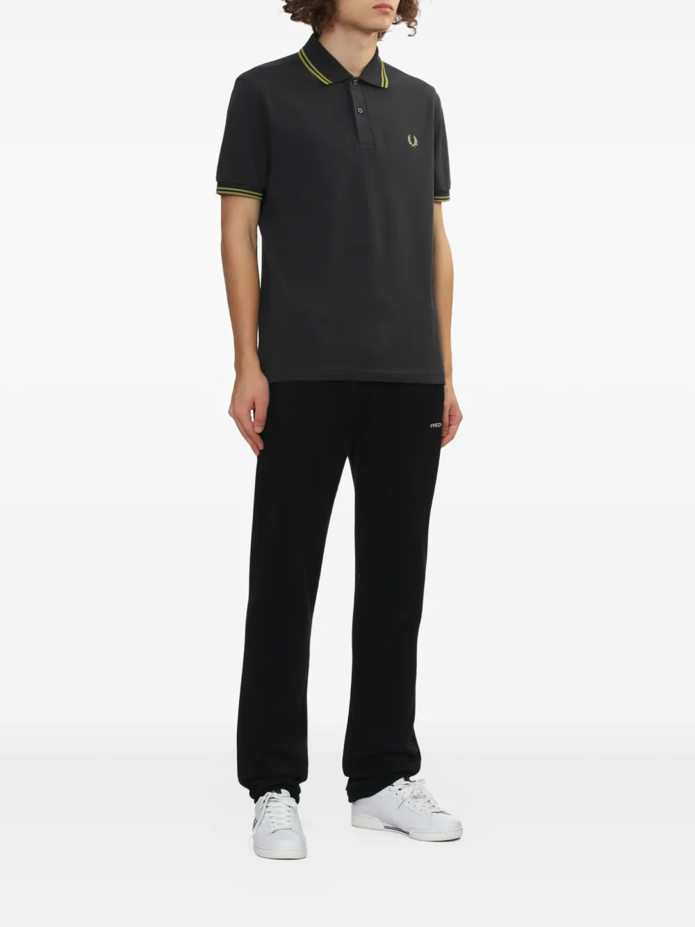 Fred Perry Laurel wreath-embroidered cotton polo shirt - Grijs