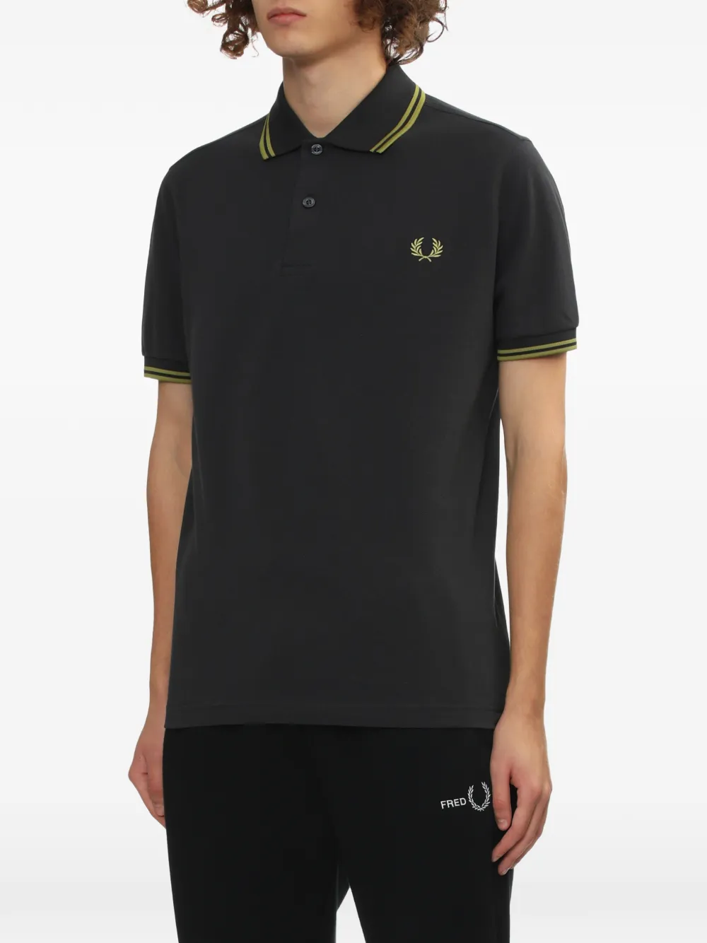 Fred Perry Laurel wreath-embroidered cotton polo shirt Grijs