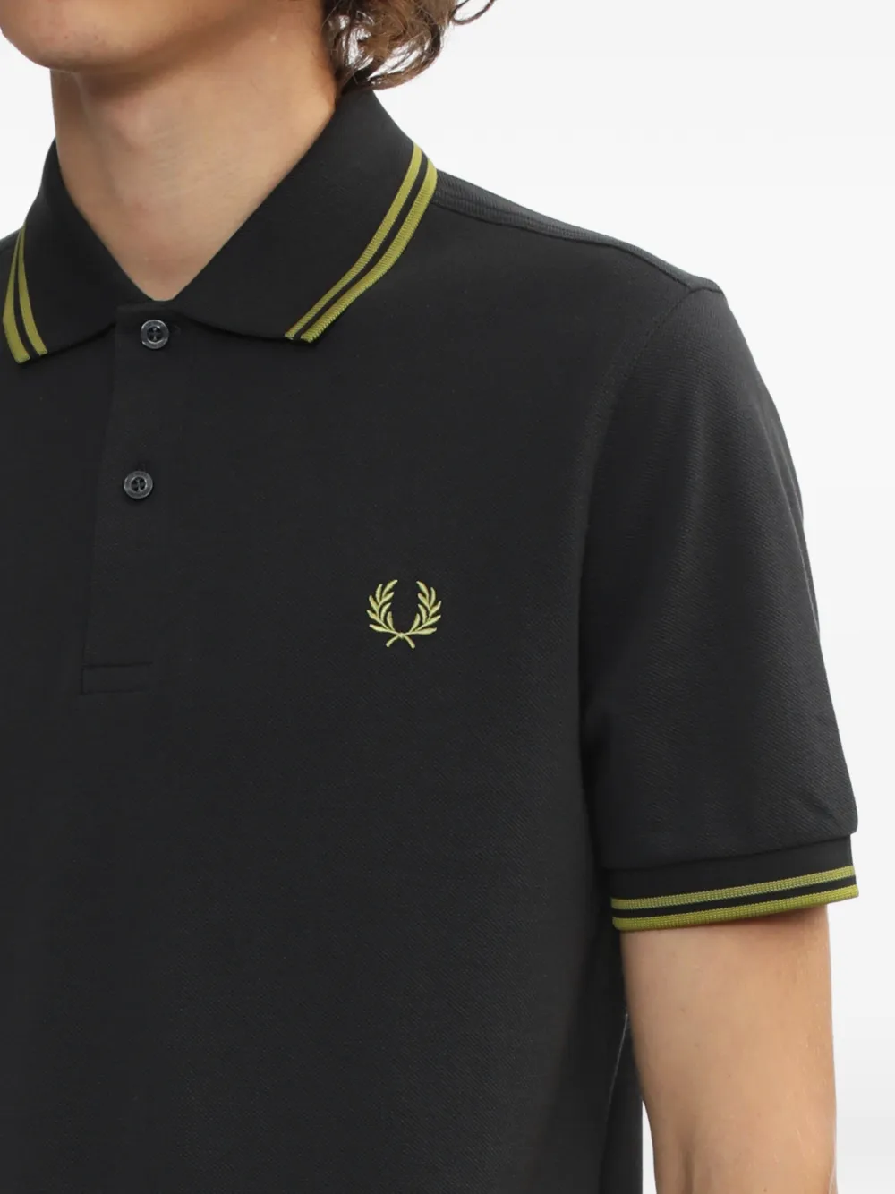 Fred Perry Laurel wreath-embroidered cotton polo shirt Grijs