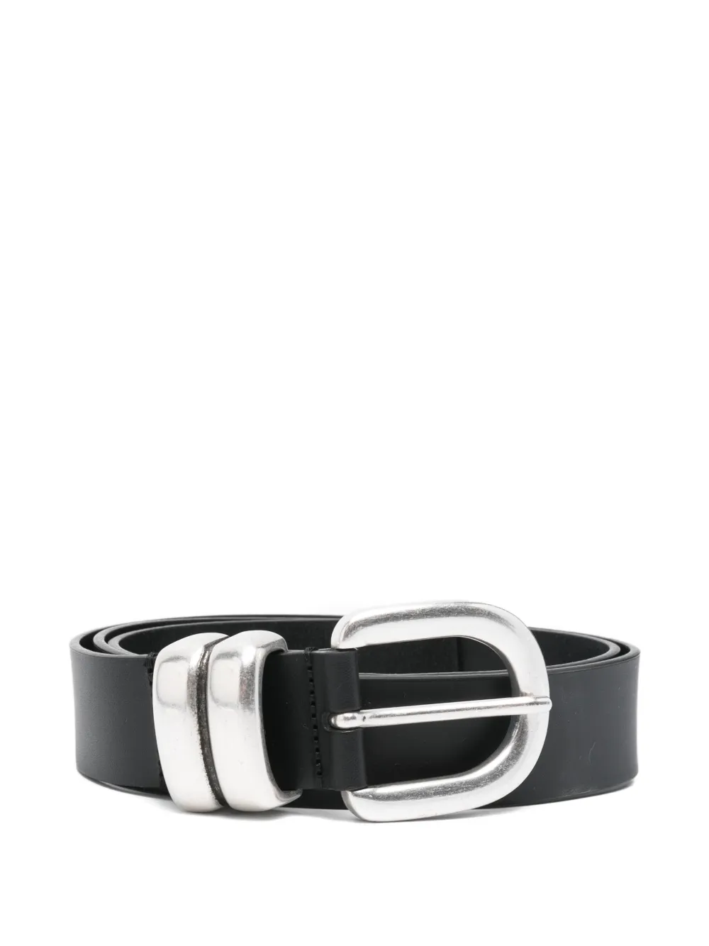 By Malene Birger Zoira Silver-tone Buckle Belt In Black