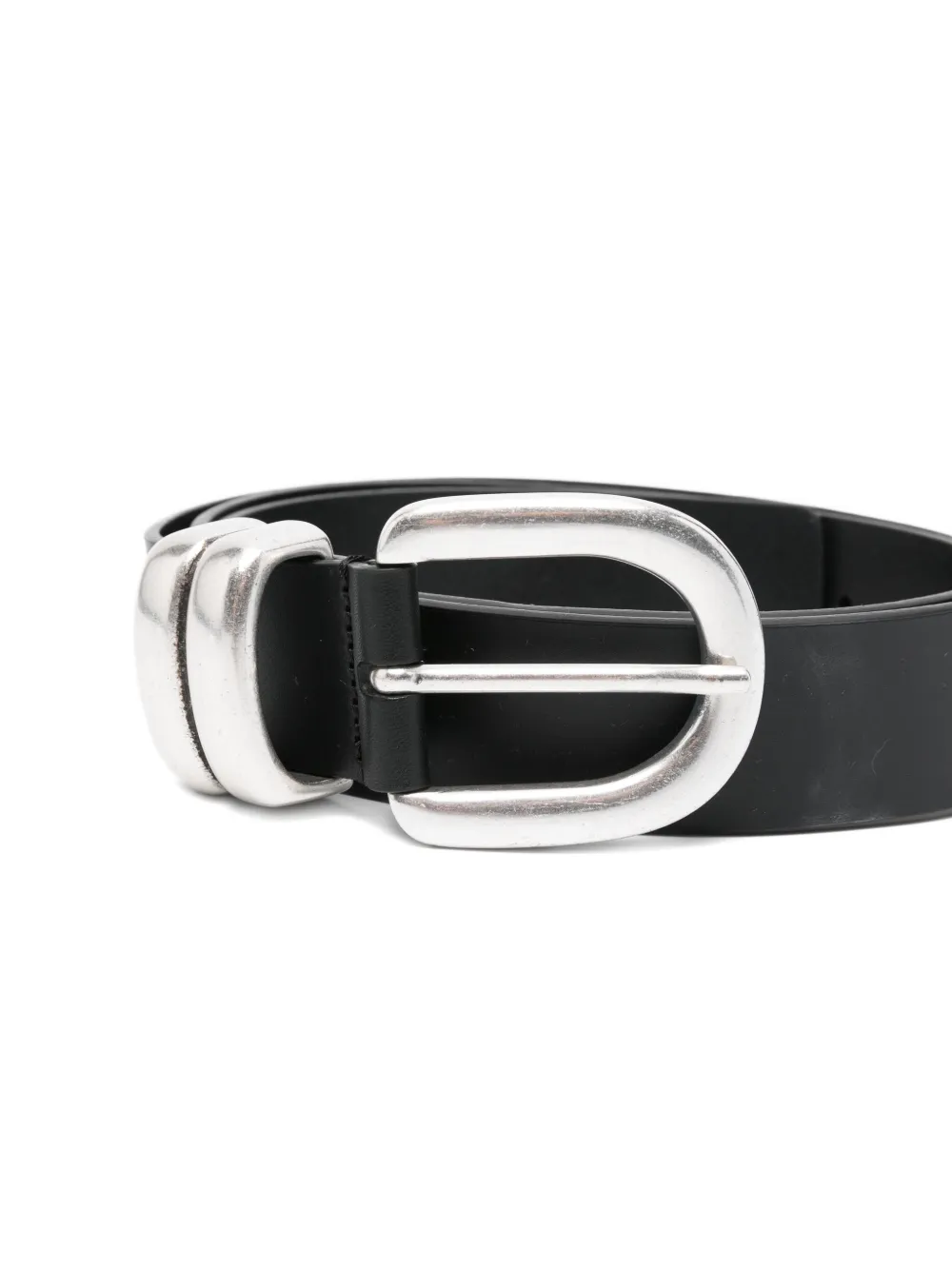 By Malene Birger Zoira Silver-tone Buckle Belt In Black