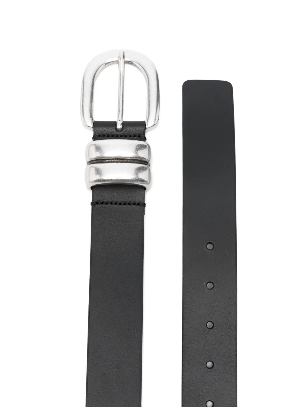 By Malene Birger Zoira Silver-tone Buckle Belt In Black