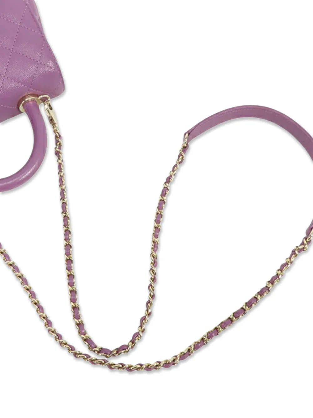 CHANEL Pre-owned 2021-2025 Extra Mini Caviar Coco Top Handle Bag Satchel In Purple