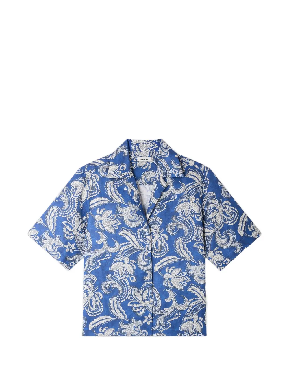 SANDRO Camicia a maniche corte con stampa - Blu