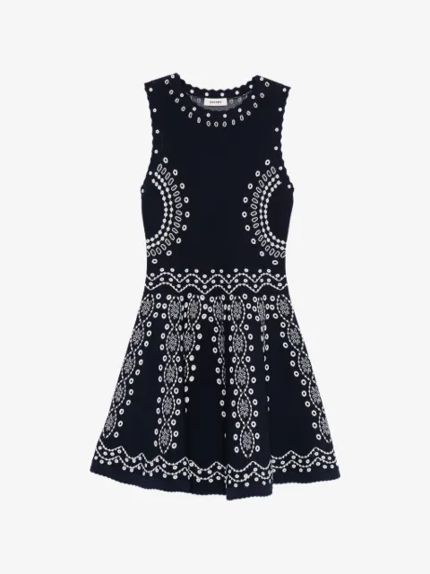 SANDRO scarf-print knit mini dress