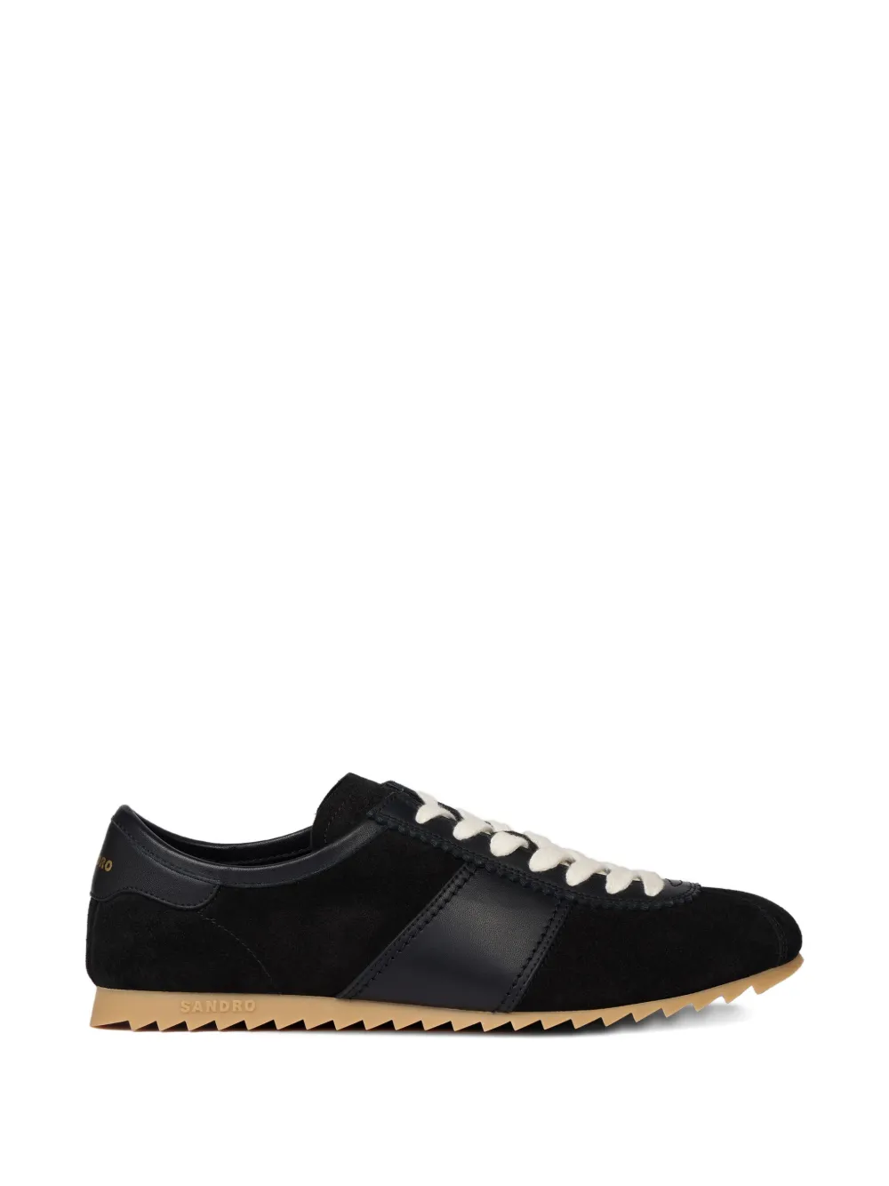 SANDRO Sneakers stringate in pelle scamosciata - Nero