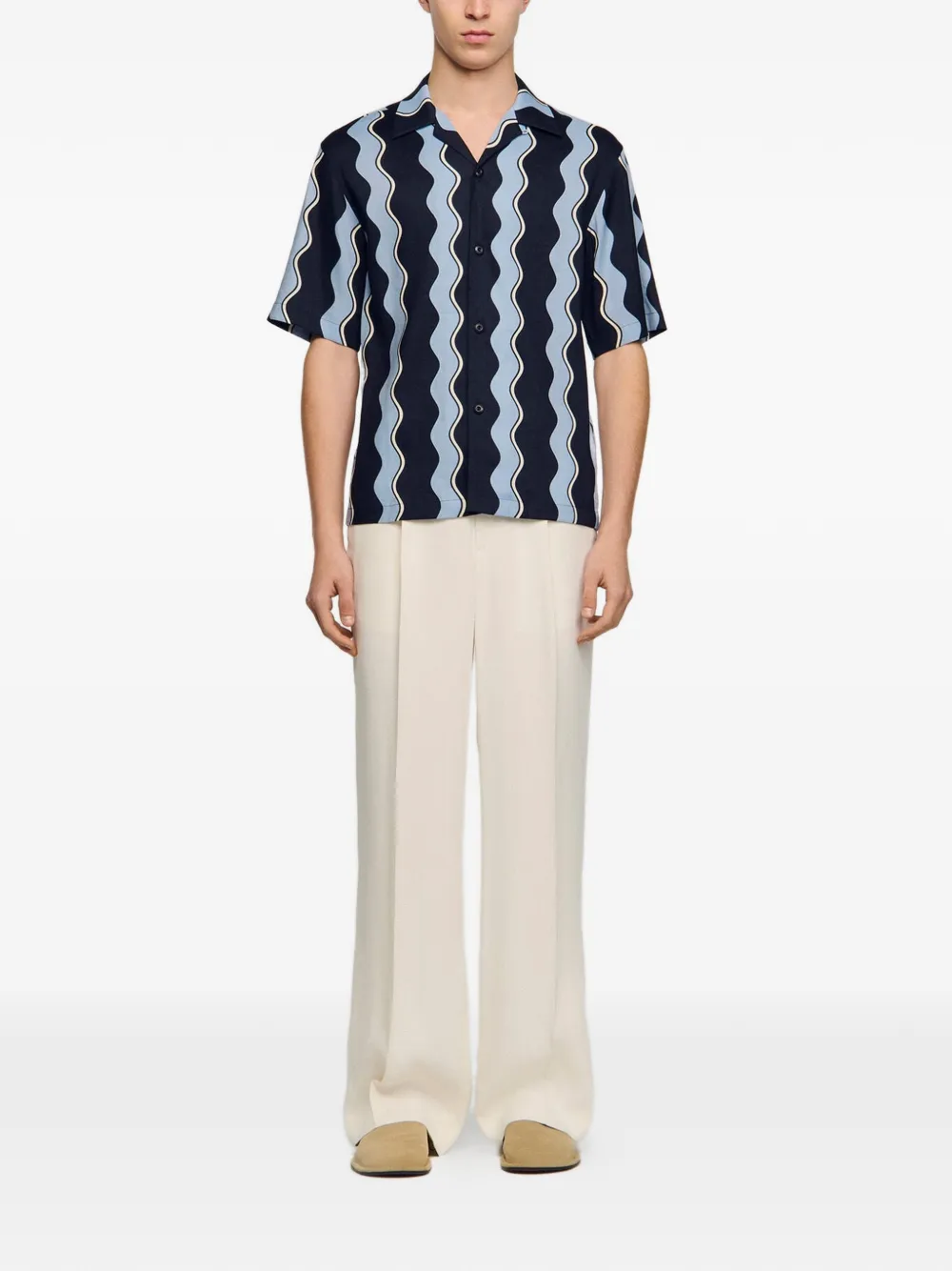  Sandro Camisa Con Botones - Azul 