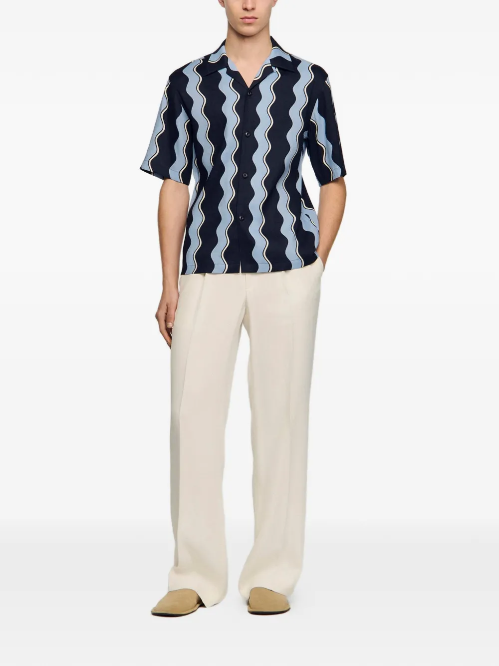  Sandro Camisa Con Botones - Azul 