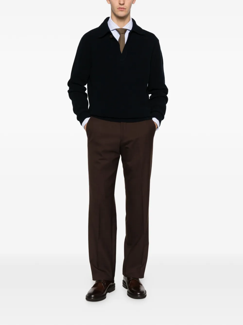 Ballantyne knitted polo shirt - Blauw