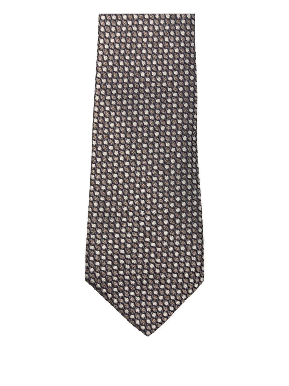 Canali Dotted-pattern Tie In Brown
