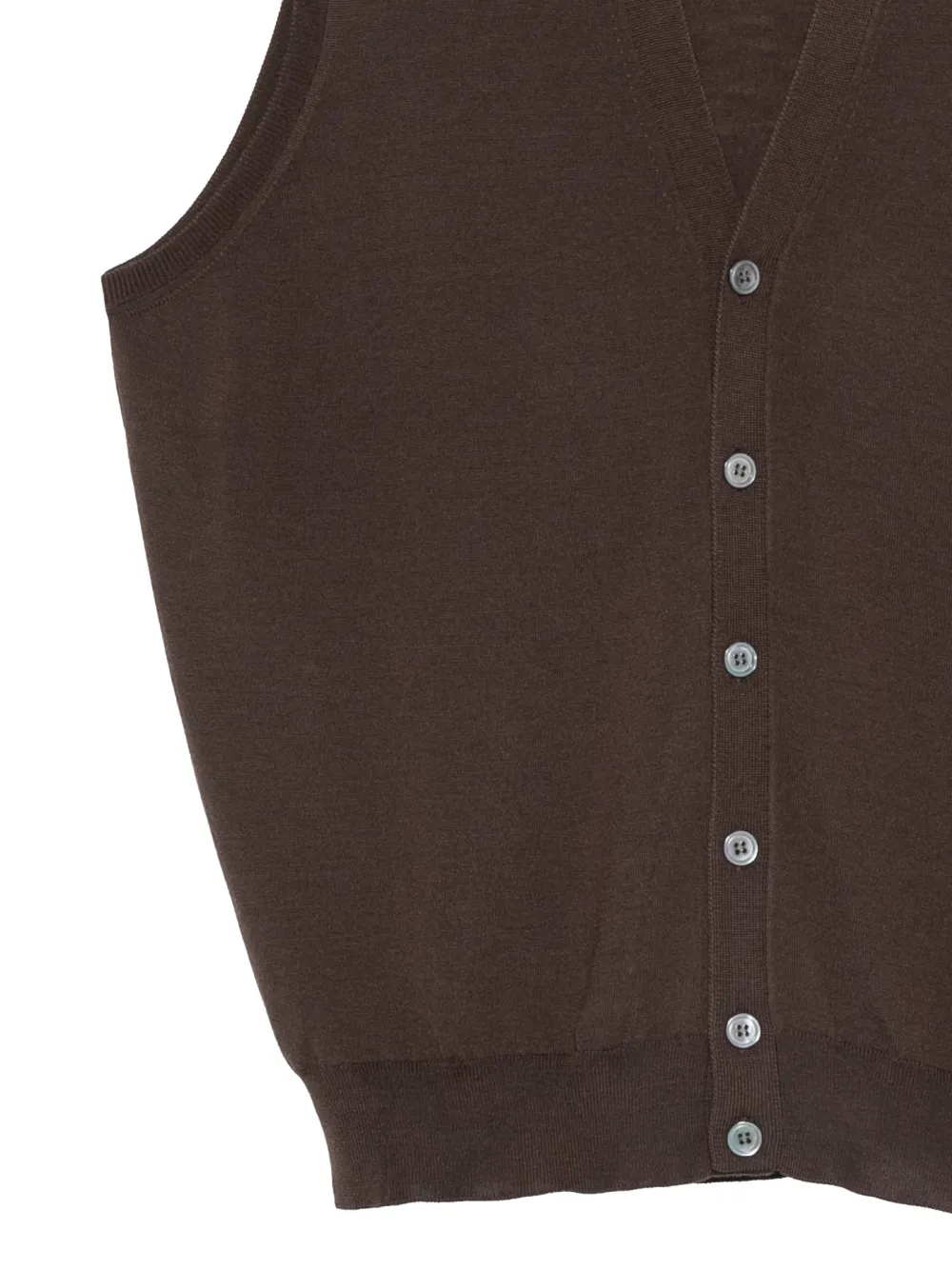 Dell'oglio Mouwloos vest met knoopsluiting Bruin