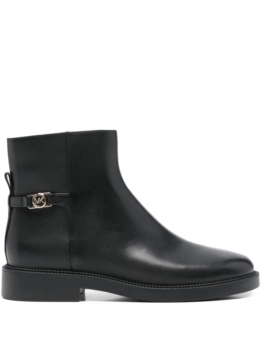 Michael+Michael+Kors+side-zip+leather+ankle+boots+-+Noir