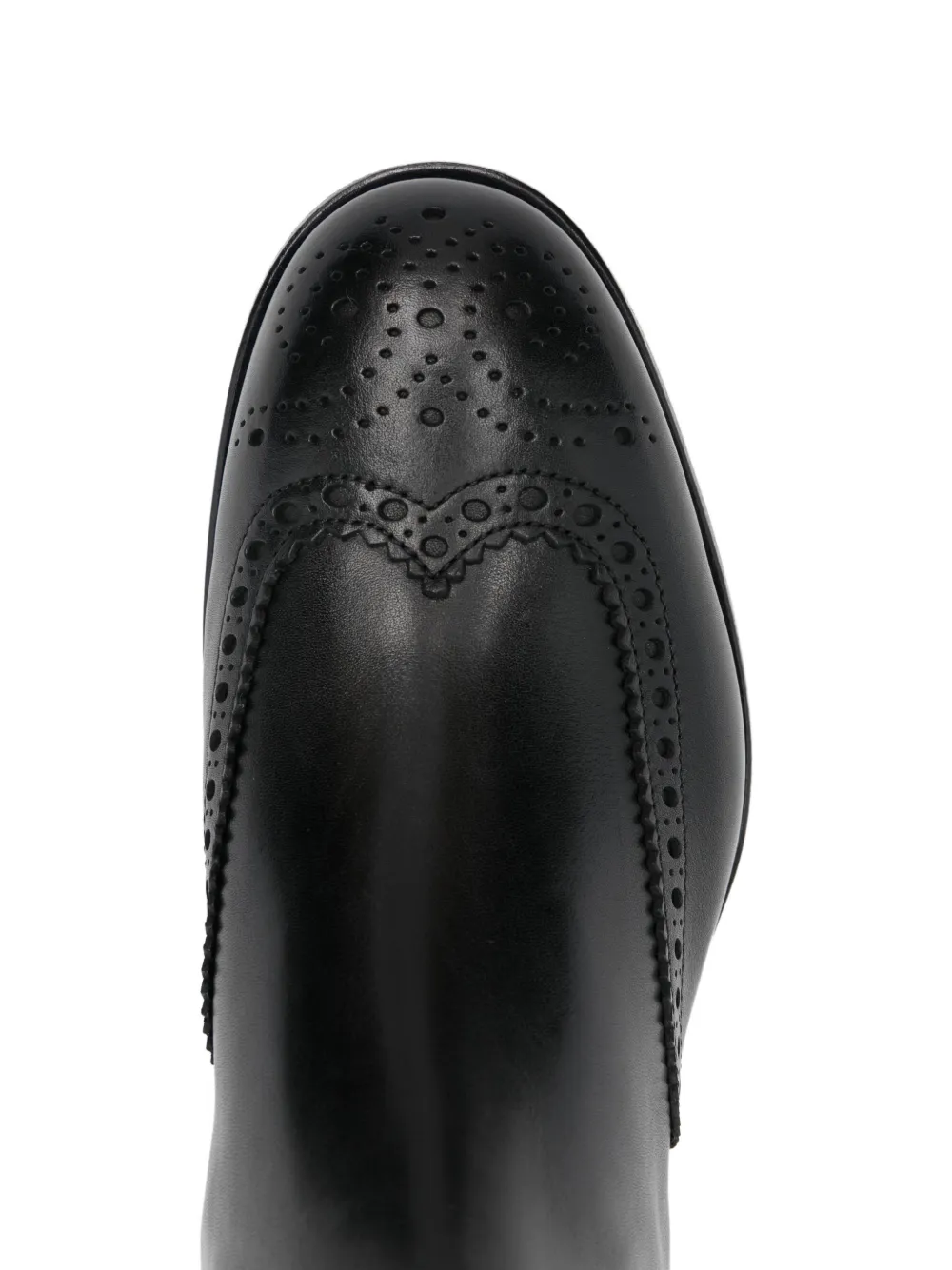 Santoni Chelsea laarzen met brogue detail Zwart