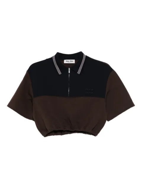 Miu Miu half-zip short-sleeve polo top