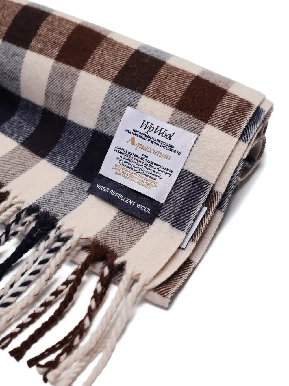 Aquascutum Macro Club check tasselled scarf | Men | Image 2