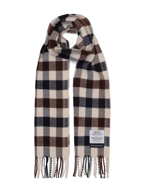 Aquascutum Macro Club check tasselled scarf