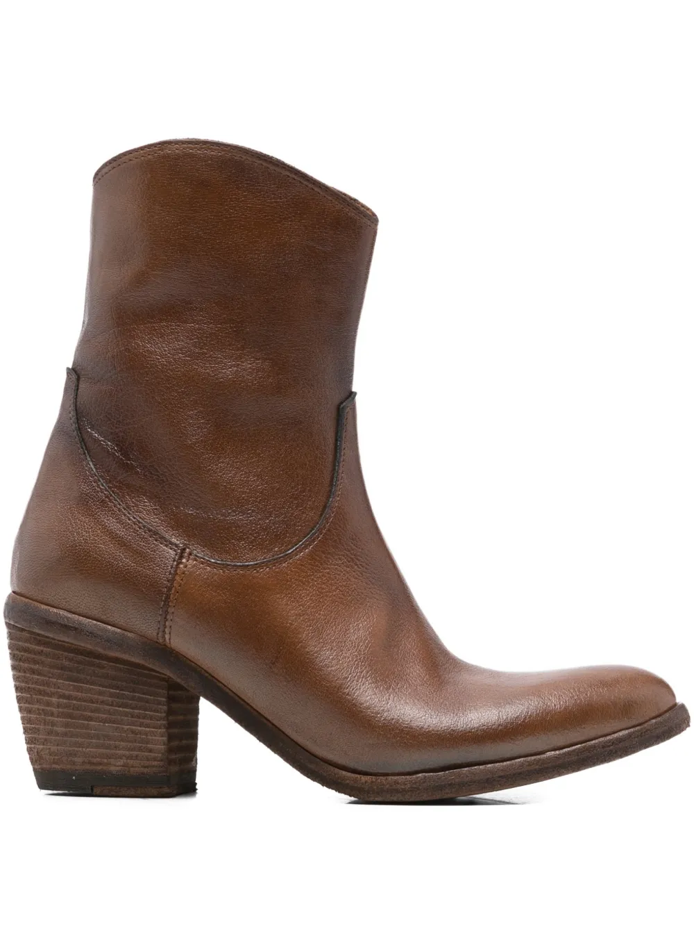 Fauzian Jeunesse 75mm zipped cowboy boots - ブラウン Fauzian Jeunesse 75mm zipped cowboy boots - ブラウン