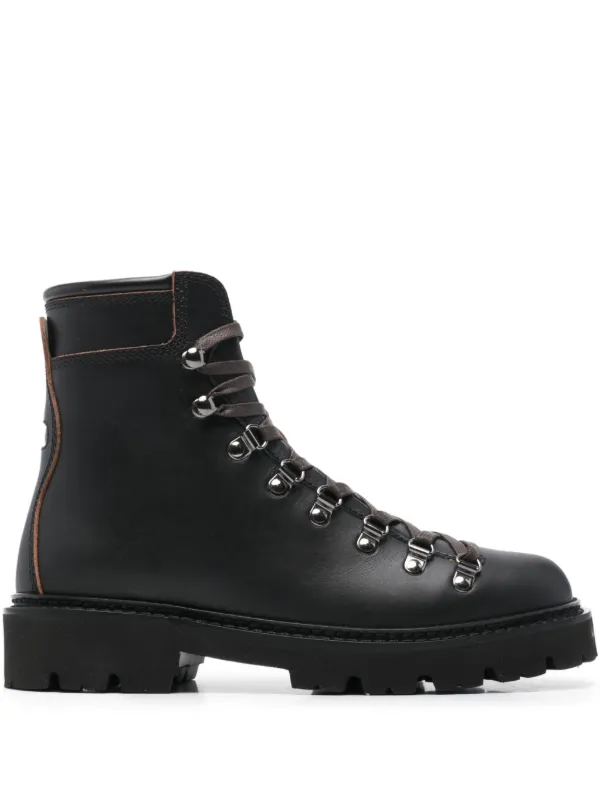 Bally 35mm Lace-up Lug-sole Combat Boots in Black