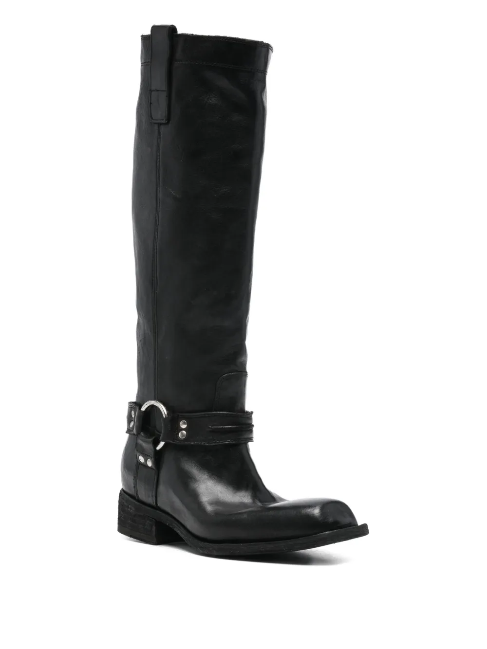 Fauzian Jeunesse 35mm O-ring Biker Boots In Black