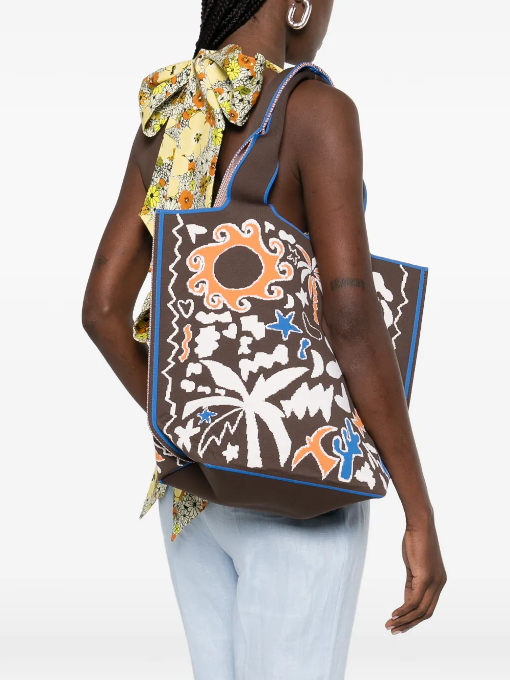 ALEMAIS Maroc graphic-print tote bag - Bruin