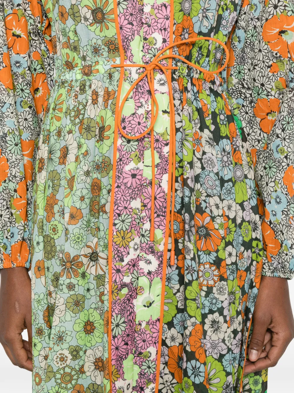 ALEMAIS Floral Print Belted Dress | Green | FARFETCH
