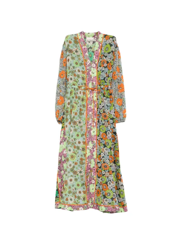 ALEMAIS Floral Print Belted Dress | Green | FARFETCH GE