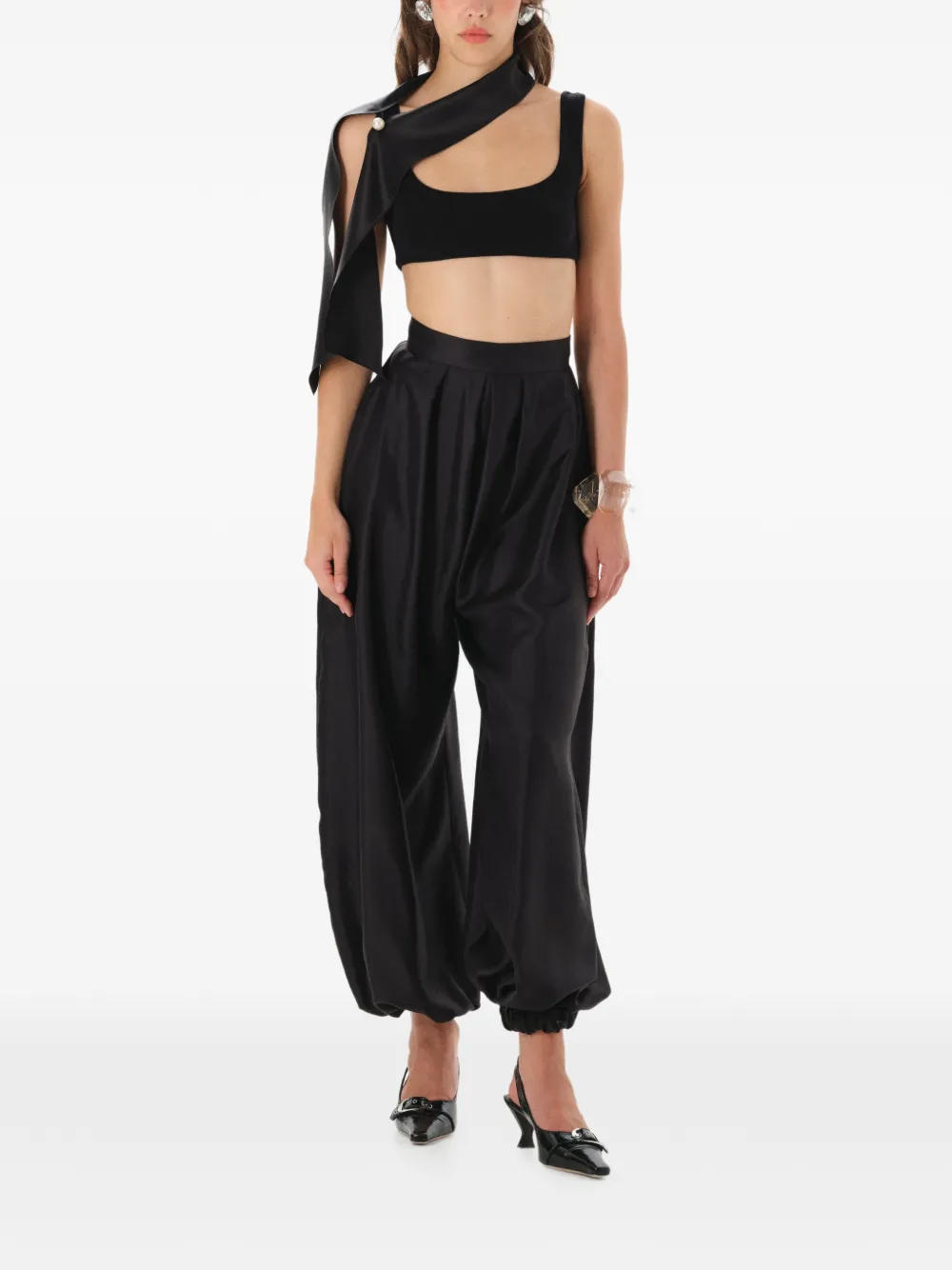 MANURÍ Bazar pleated trousers - Zwart
