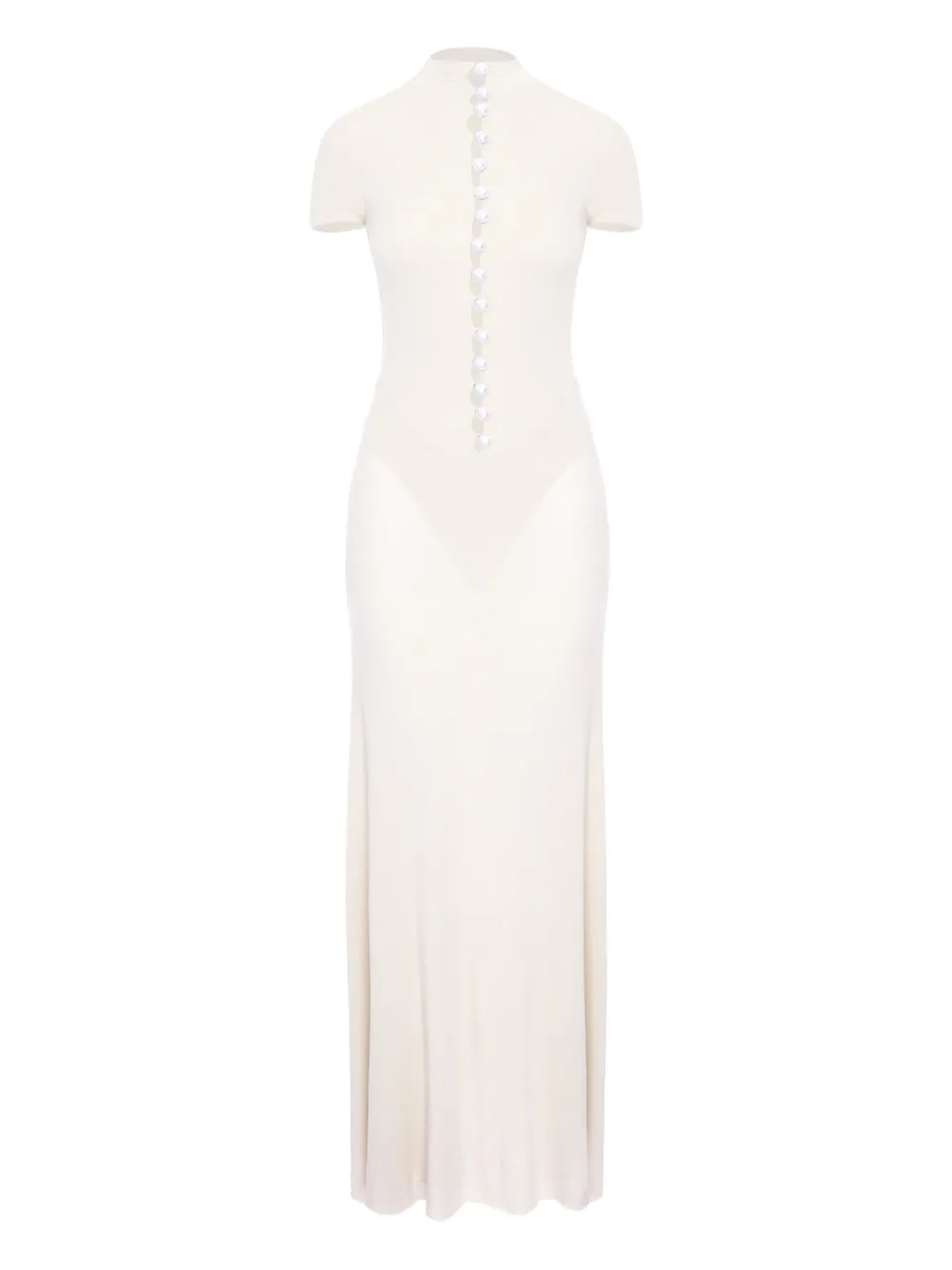 MANURÍ Mia button-detail maxi dress - Weiß