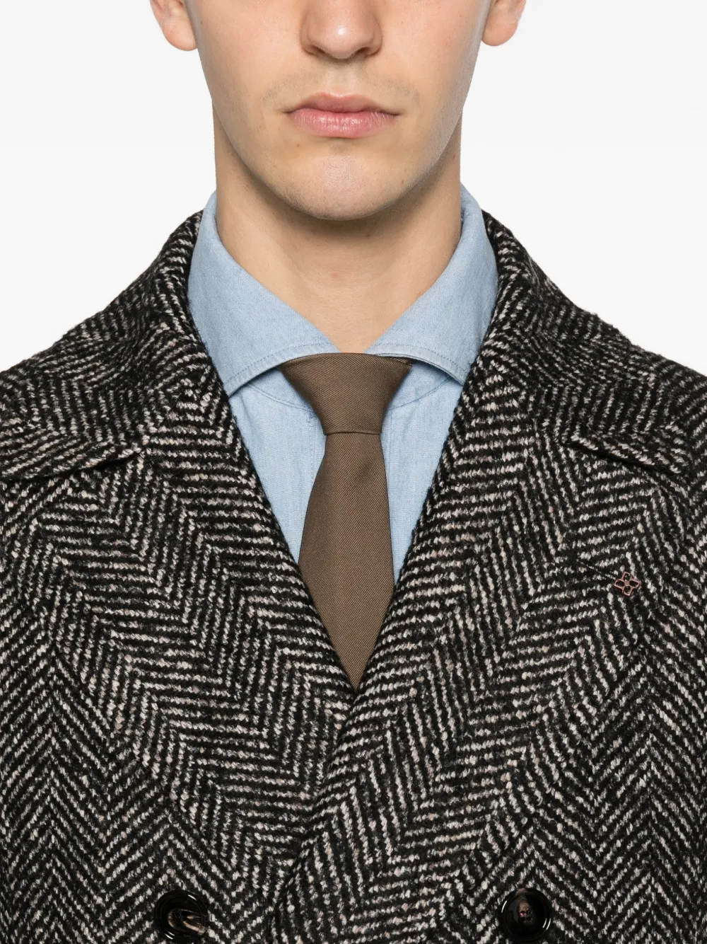 Tagliatore Arden Double-breasted Coat In Black