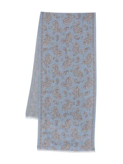 Dell'oglio paisley-pattern fringed scarf
