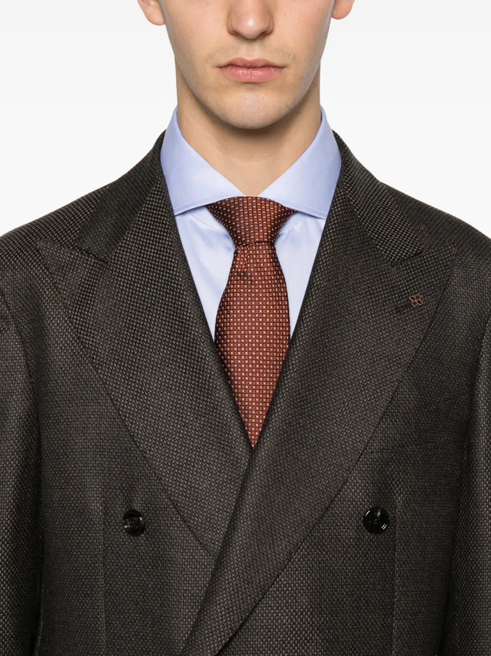 Tagliatore Blazer met dubbele rij knopen en opgestikte zak Bruin