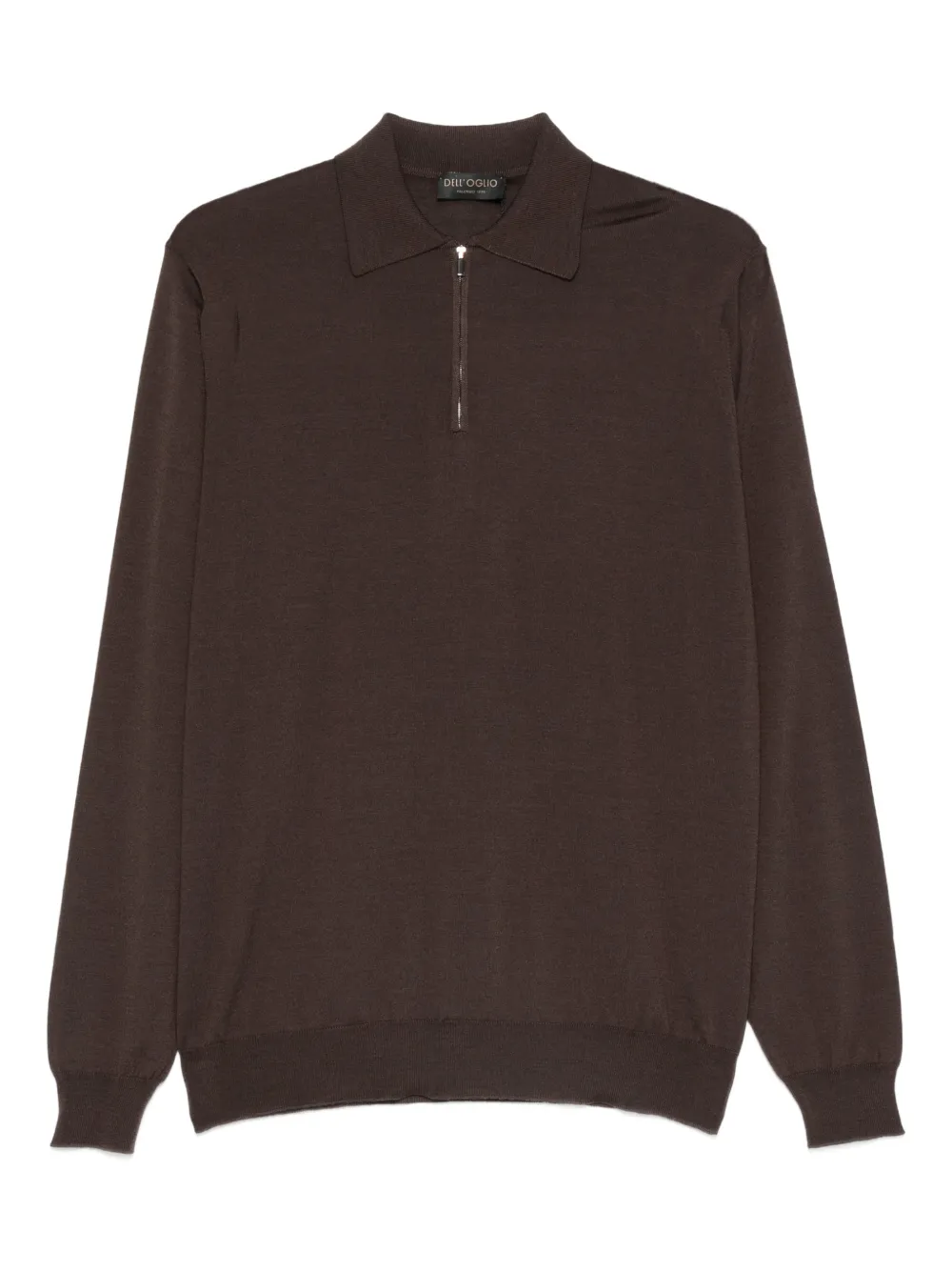 Dell'oglio half-zip knitted polo shirt - Marrone