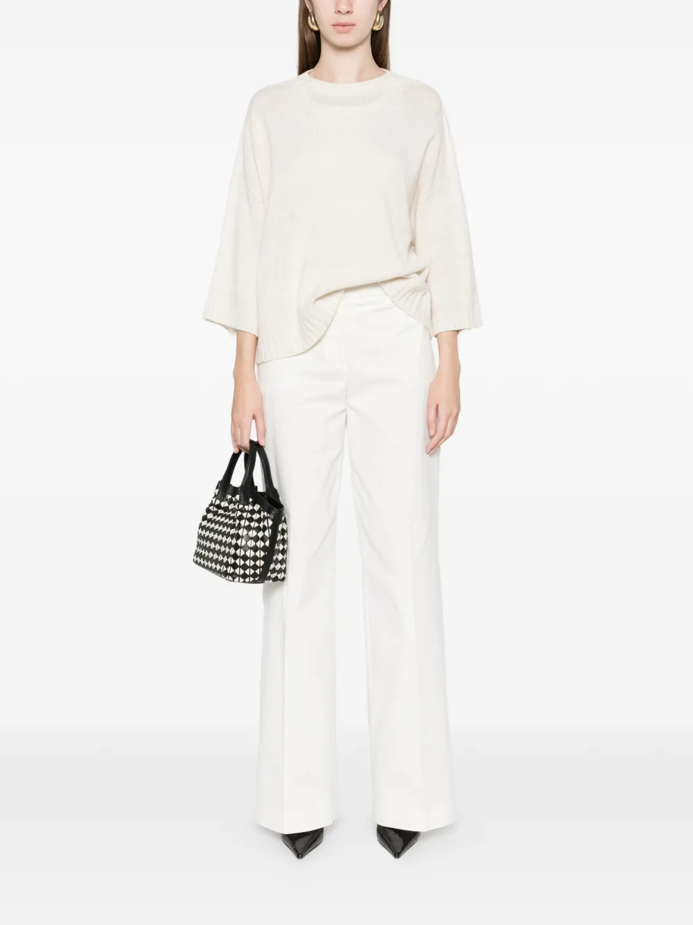 Fabiana Filippi Wool Blend Sweater In White