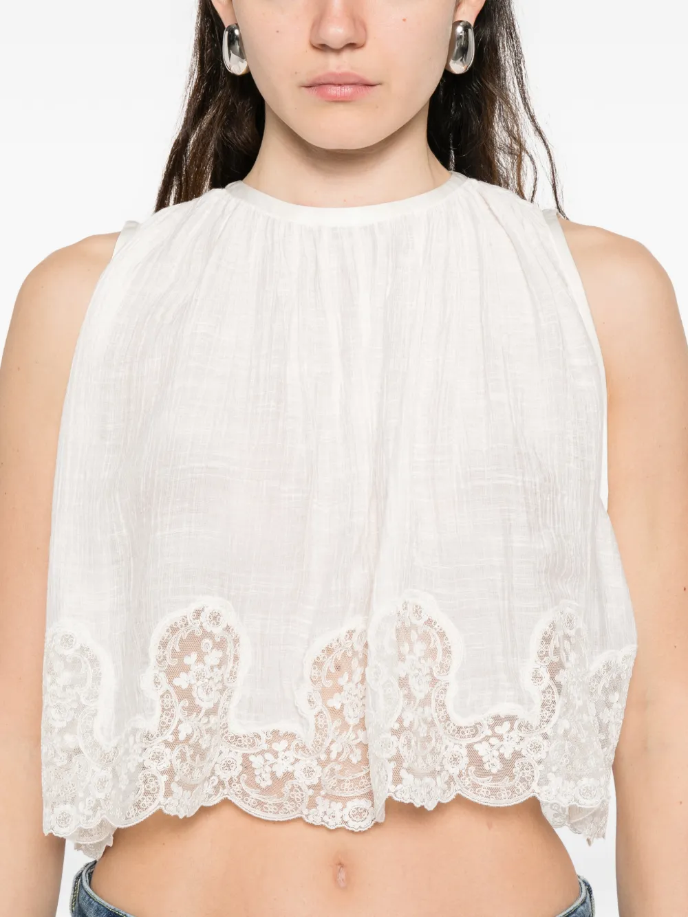 Lace-Hem Blouse