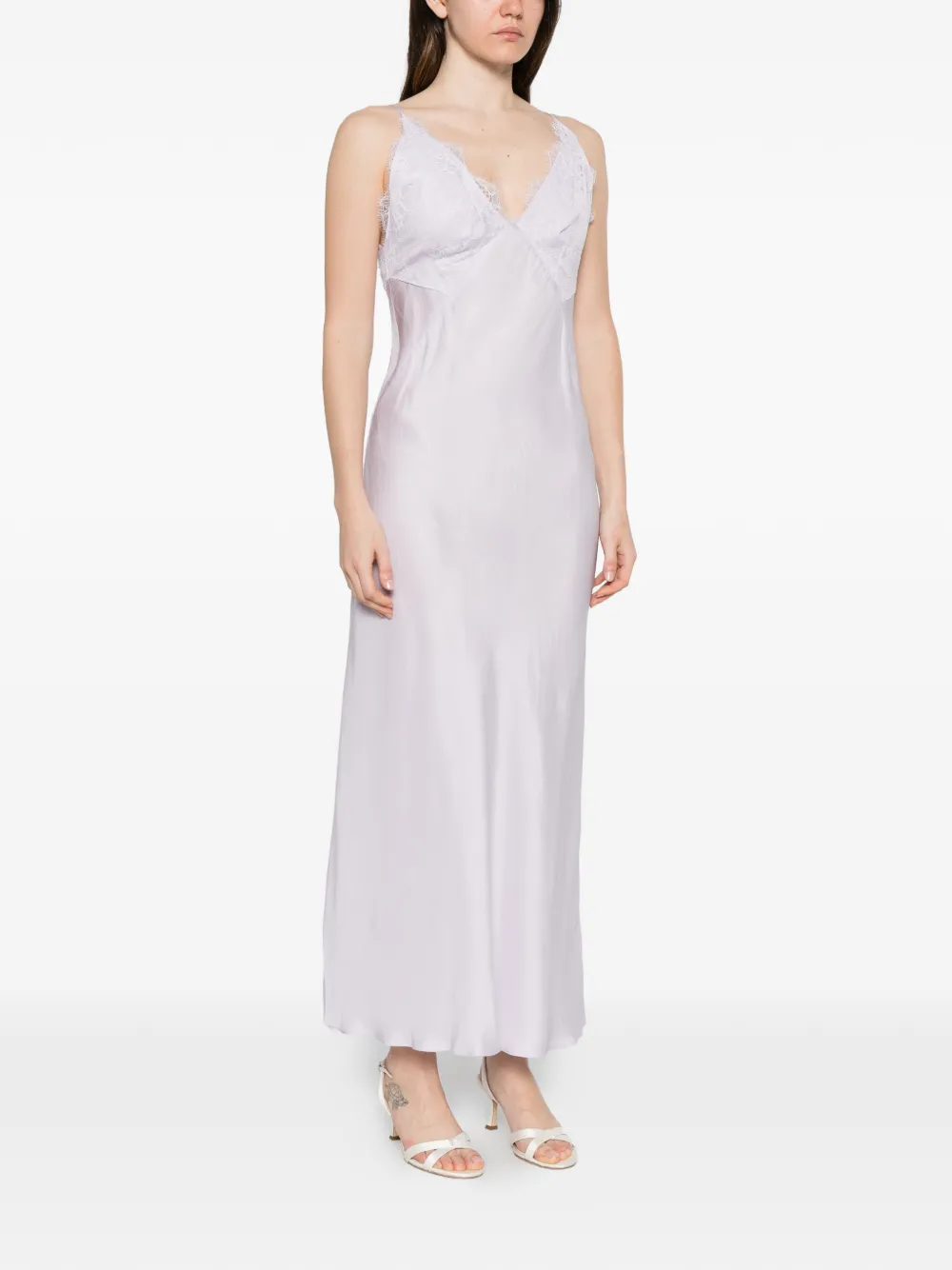 SANDRO Maxi-jurk met kant Paars