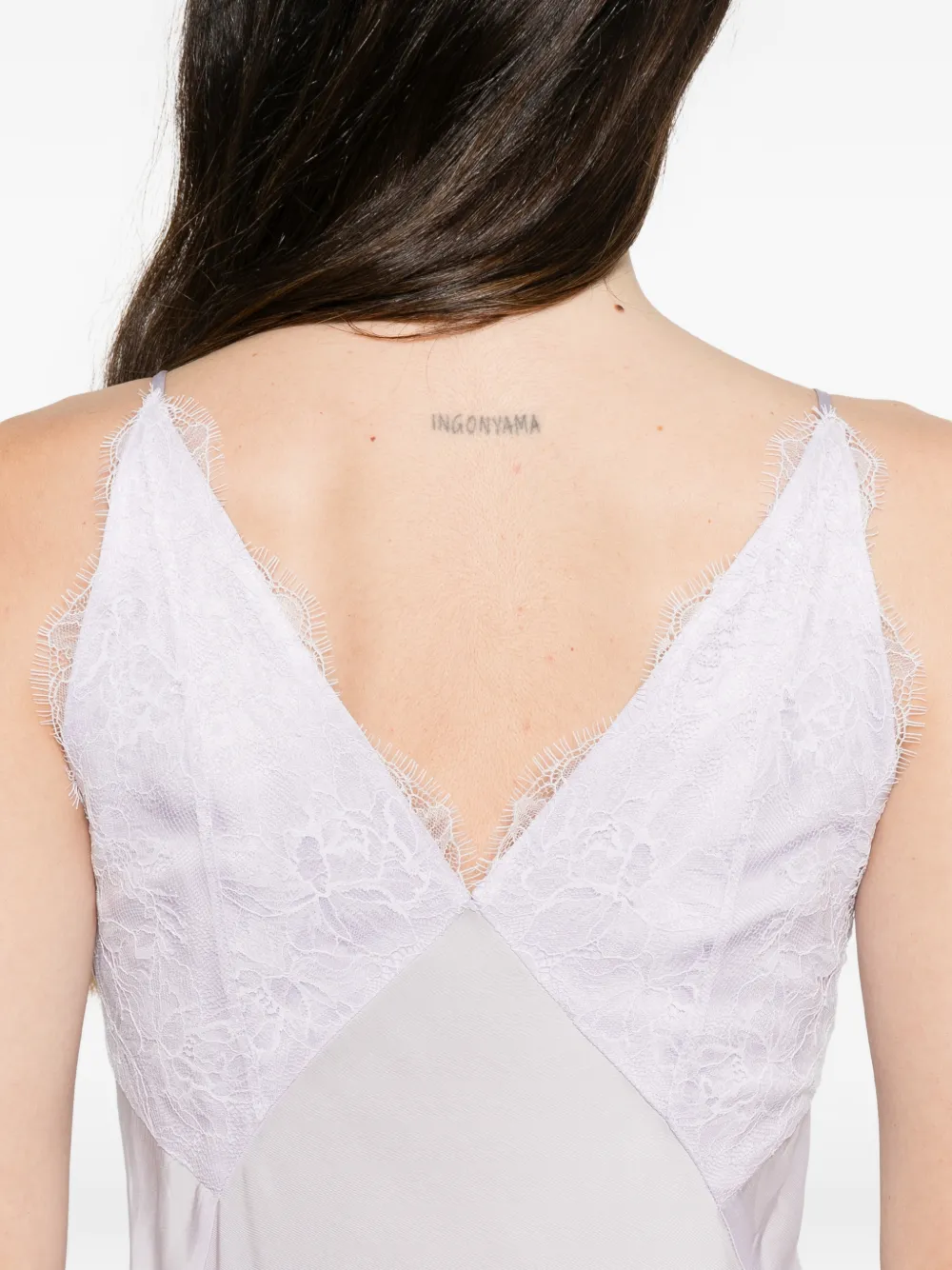 SANDRO Maxi-jurk met kant Paars