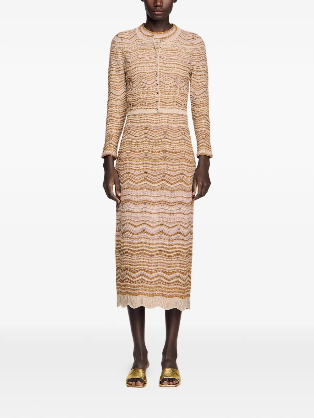 SANDRO Vest met golvend patroon Beige