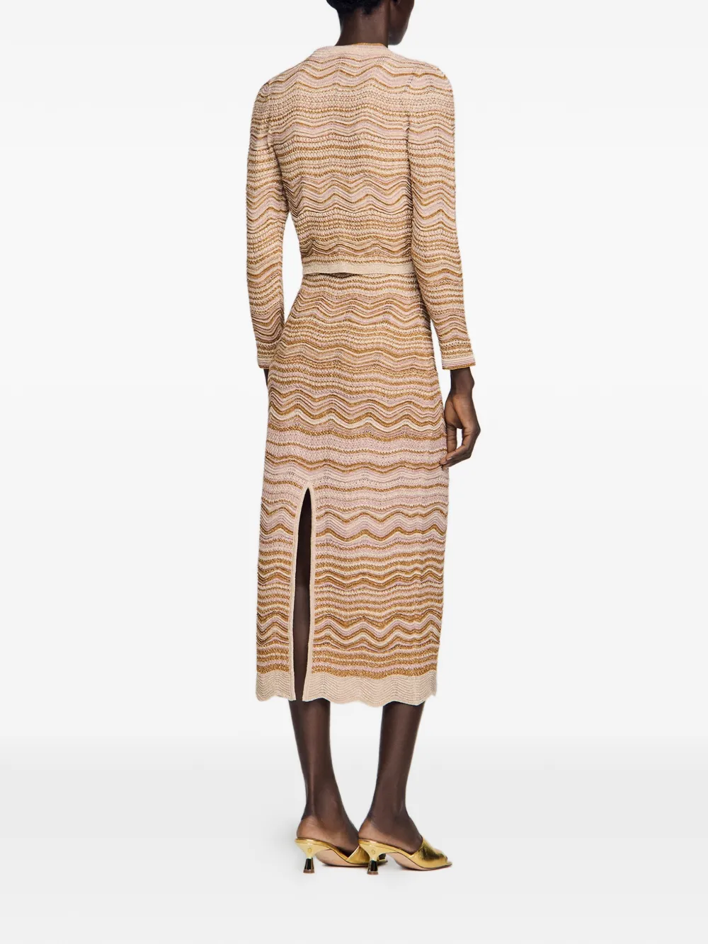 SANDRO Vest met golvend patroon Beige